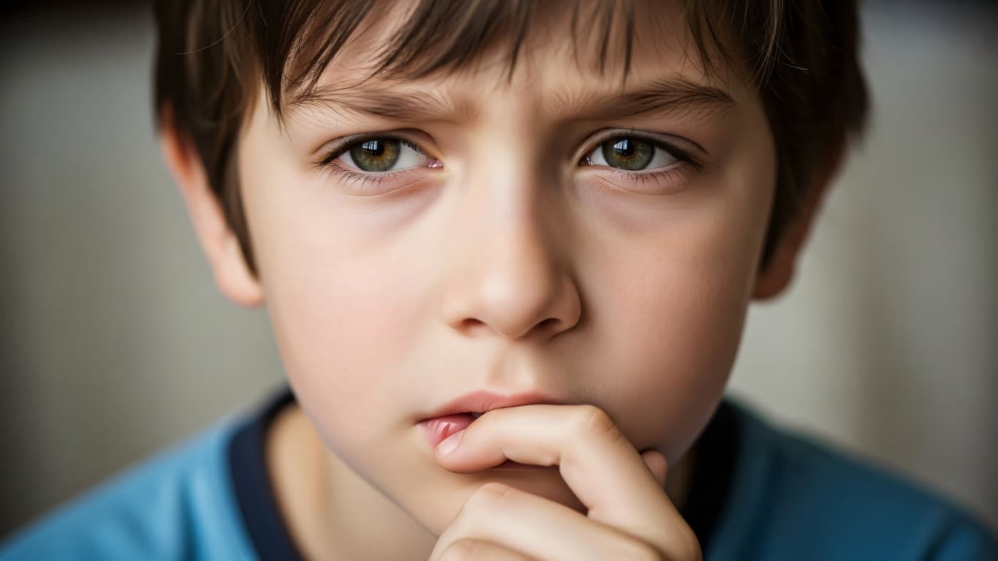 Nachdenklicher Junge, Nahaufnahme. Symbol für die Kinder und Jugendlichen der neuen Hochintensivwohngruppe in Siegen